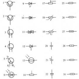 Designaciones de letras en diagramas de circuitos.